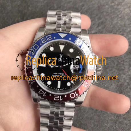 Replica Rolex GMT-Master II 126710BLRO EW Stainless Steel Black Dial Swiss 2836-2