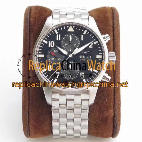 Replica IWC Pilot Chronograph IW377710 ZF Stainless Steel Black Dial Swiss 7750