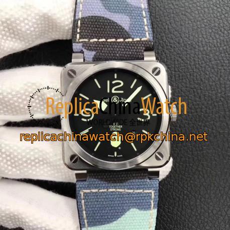 Replica Bell & Ross BR 03-92 Steel Bape Noob V3 Stainless Steel Black Apes Dial M9015