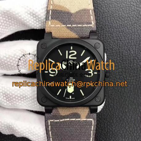 Replica Bell & Ross BR 03-92 PVD Bape Noob V3 PVD Black Apes Dial M9015