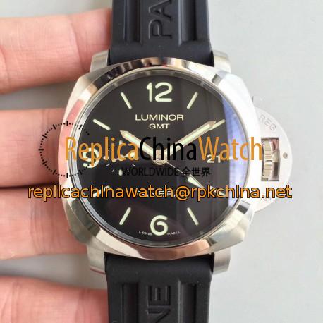 Replica Panerai Luminor Marina 1950 3 Days GMT PAM320 VS V2 Stainless Steel Black Dial Swiss P9001