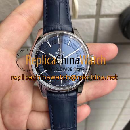 Replica Omega De Ville Hour Vision Co-Axial 41MM 431.33.41.21.03.001 VS Stainless Steel Blue Dial Swiss 8900