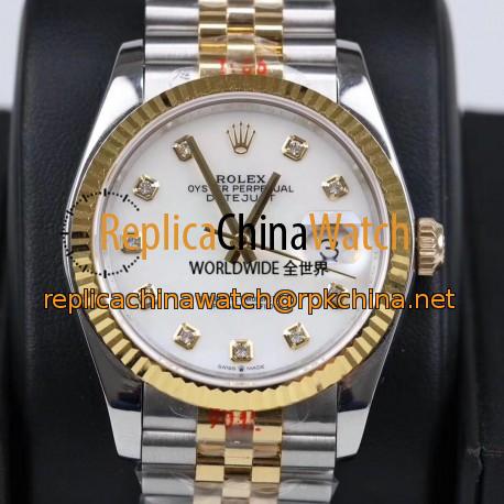 Replica Rolex Datejust 36MM 116233 GM Stainless Steel 904L & Yellow Gold White Dial Swiss 2824-2