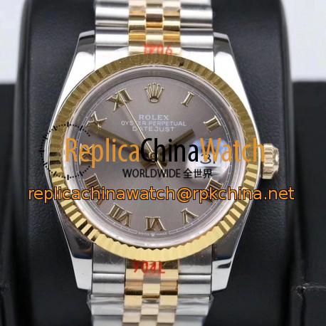 Replica Rolex Datejust 36MM 116233 GM Stainless Steel 904L & Yellow Gold Anthracite Dial Swiss 2824-2