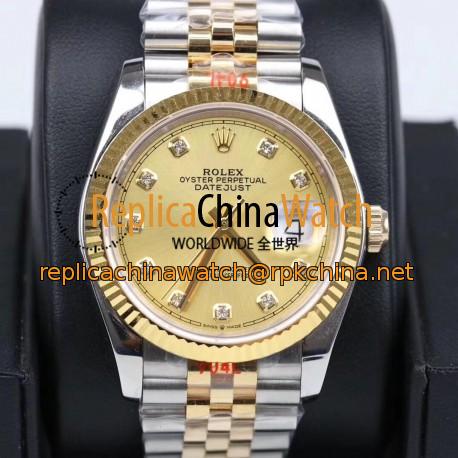 Replica Rolex Datejust 36MM 116233 GM Stainless Steel 904L & Yellow Gold Champagne Dial Swiss 2824-2