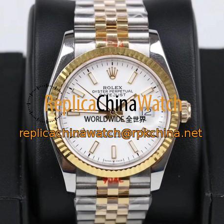 Replica Rolex Datejust 36MM 116233 GM Stainless Steel 904L & Yellow Gold White Dial Swiss 2824-2