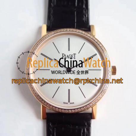 Replica Piaget Altiplano G0A36125 OX Rose Gold & Diamonds White Dial M9015