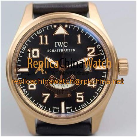 Replica IWC Pilot UTC Antoine De Saint Exupery IW326103 44MM GMT Rose Gold Black Dial Swiss 30710