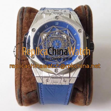 Replica Hublot Big Bang Sang Titanium Blue 415.NX.7179.VR.1704.MXM18 TMF Titanium Blue Dial Swiss HUB1213 UNICO Manufacture