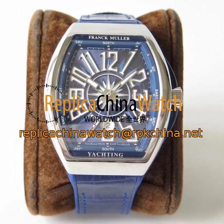 Replica Franck Muller Vanguard Yachting V45 SC DT AC BL OX Stainless Steel Blue Dial Swiss 2824-2