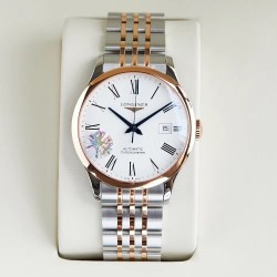 Replica Longines Record L2.821.4.11.6 AF Stainless Steel & Rose Gold White Dial Swiss L888.4