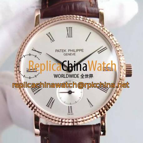 Replica Patek Philippe Calatrava 5119R Rose Gold White Dial Swiss 215PS