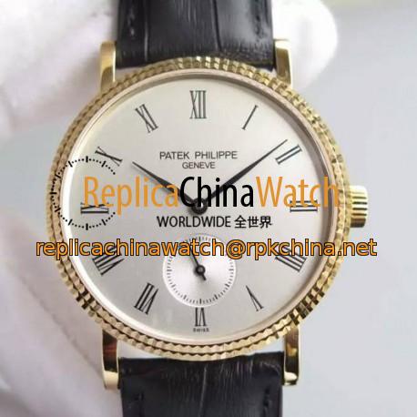 Replica Patek Philippe Calatrava 5119R Yellow Gold White Dial Swiss 215PS