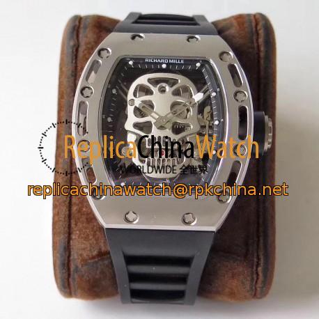 Replica Richard Mille RM052 EUR Titanium Skeleton Silver Skull Dial Swiss Tourbillon