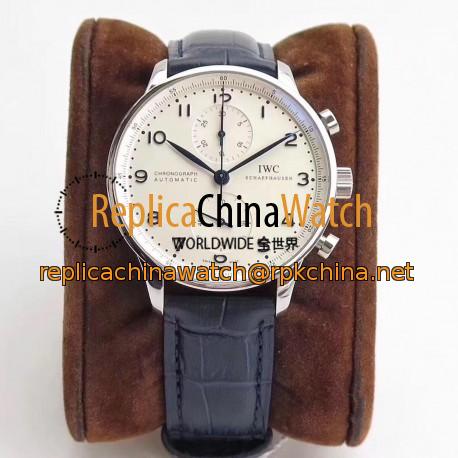 Replica IWC Portugieser Chronograph IW371446 ZF V2 Stainless Steel Silver Dial Swiss 7750