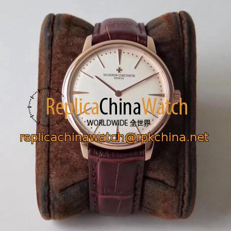 Replica Vacheron Constantin Patrimony 81180/000R-9159 KZ Rose Gold Silver Dial Swiss VC1400