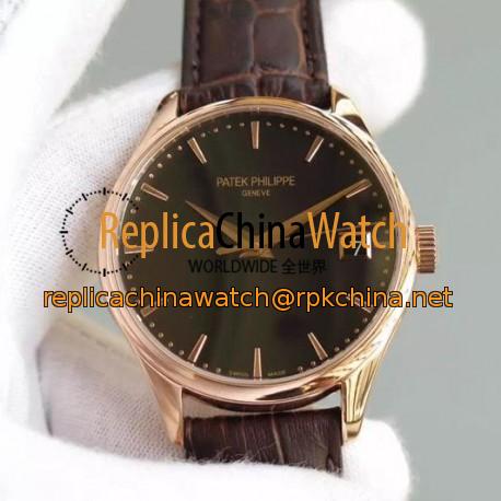 Replica Patek Philippe Calatrava 5227R-001 Rose Gold Black Dial Swiss 324SC