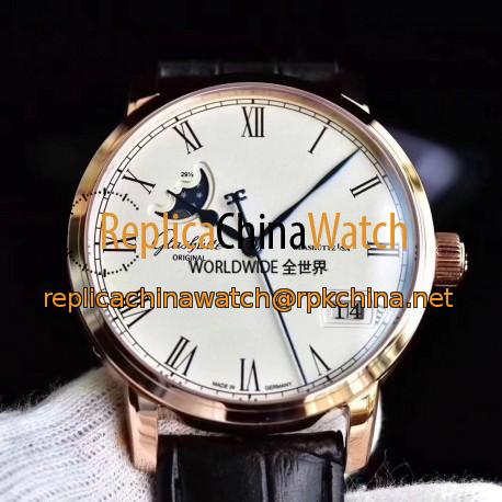 Replica Glashutte Senator Panorama Date Moon Phase 100-04-32-15-04 GF Rose Gold White Dial Swiss 100-04