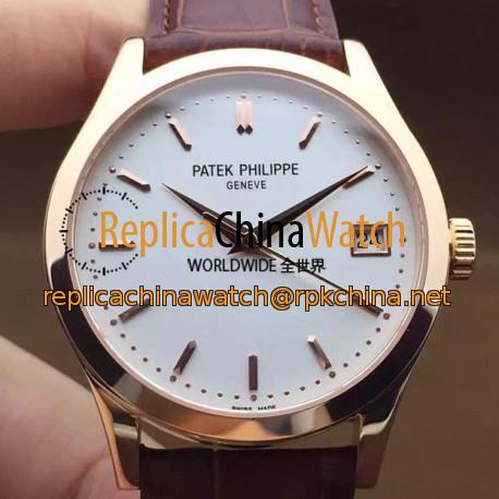 Replica Patek Philippe Calatrava 5296 Rose Gold White Dial Swiss 324SC