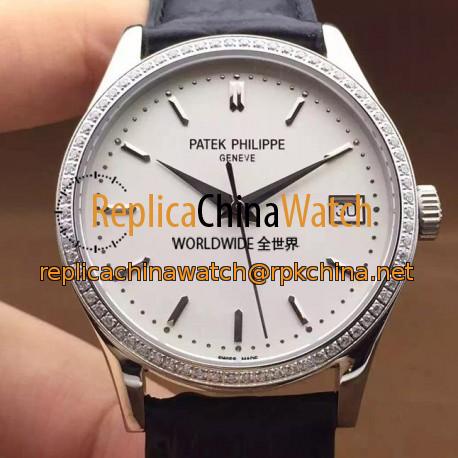 Replica Patek Philippe Calatrava 5296 Stainless Steel Diamonds Bezel Swiss 324SC