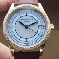 Replica Patek Philippe Calatrava 5296 Rose Gold Diamonds Bezel Swiss 324SC