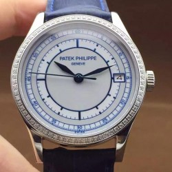 Replica Patek Philippe Calatrava 5296 Stainless Steel Diamonds Bezel Swiss 324SC