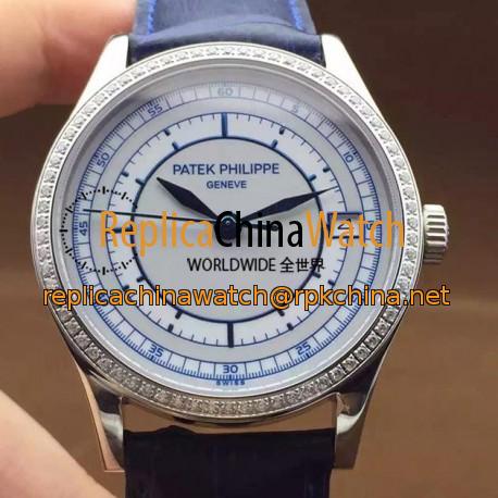 Replica Patek Philippe Calatrava 5296 Stainless Steel Diamonds Bezel Swiss 324SC