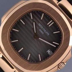 Replica Patek Philippe Nautilus Jumbo 5711 Rose Gold Gray Dial Swiss 2824