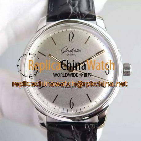 Replica Glashutte Senator Sixties Stainless Steel White Dial Swiss Caliber 39-52