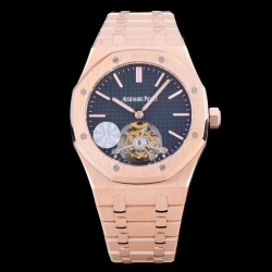 Replica Audemars Piguet Royal Oak Tourbillon Extra Thin 26522 JF Rose Gold Black Dial Swiss Tourbillon