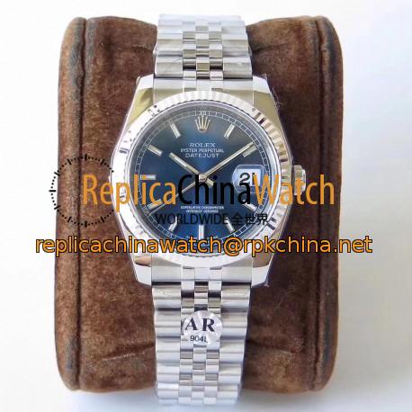 Replica Rolex Datejust 36MM 116234 AR V2 Stainless Steel 904L Blue Dial Swiss 3135