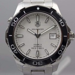 Replica Tag Heuer Aquaracer Calibre 5 SS 1:1 White Dial on SS Bracelet A2824