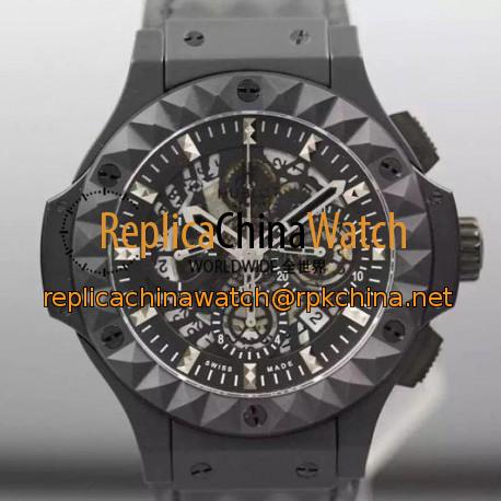 Replica Hublot Big Bang Depeche Mode Black Ceramic Skeleton Dial Swiss HUB4100