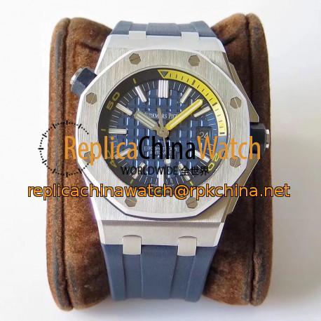 Replica Audemars Piguet Royal Oak Offshore Diver 15710ST.OO.A027CA.01 JF V8 Stainless Steel Blue Dial Swiss 3120