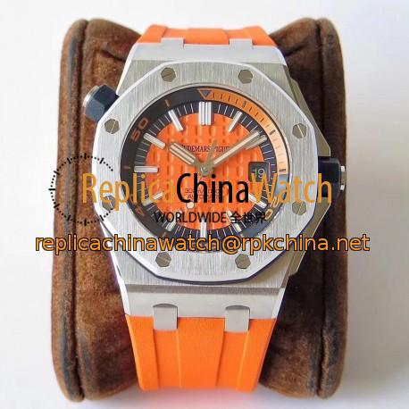 Replica Audemars Piguet Royal Oak Offshore Diver 15710ST.OO.A070CA.01 JF V8 Stainless Steel Orange Dial Swiss 3120