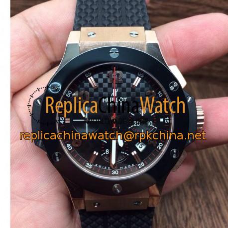 Replica Hublot Big Bang Rose Gold Ceramic Bezel Swiss HUB4100