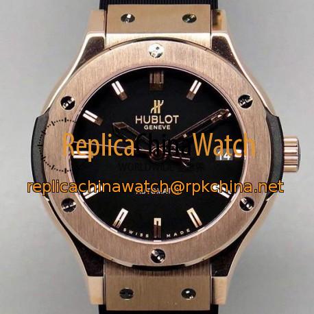 Replica Hublot Big Bang Rose Gold Black Dial Swiss 2824-2