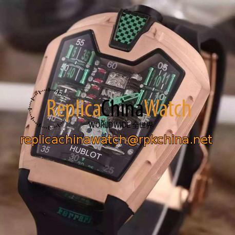 Replica Hublot LaFerrari MP-05 Rose Gold Green & Skeleton Dial Swiss 2824