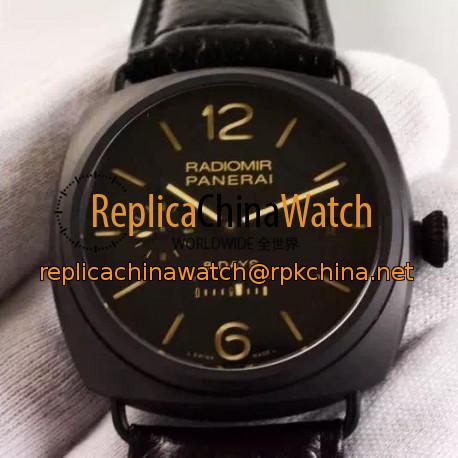 Replica Panerai Radiomir 8 Days PAM 384 Black Ceramic Black Dial Swiss P2002