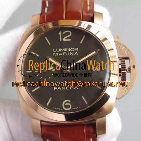 Replica Panerai Luminor Marina 1950 PAM 393 Rose Gold Black Dial Swiss P9000