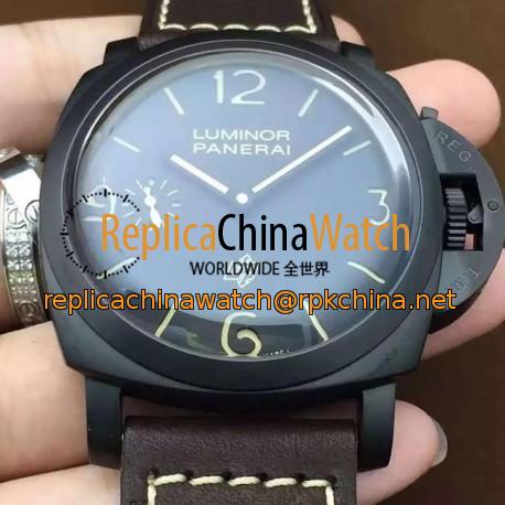 Replica Panerai Luminor 1950 3 Days PAM 617 Black Ceramic Black Dial Swiss 3000