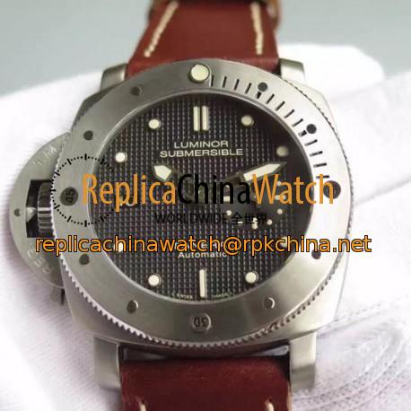 Replica Panerai Luminor Submersible 1950 PAM 569 Titanium Black Dial Swiss P9000