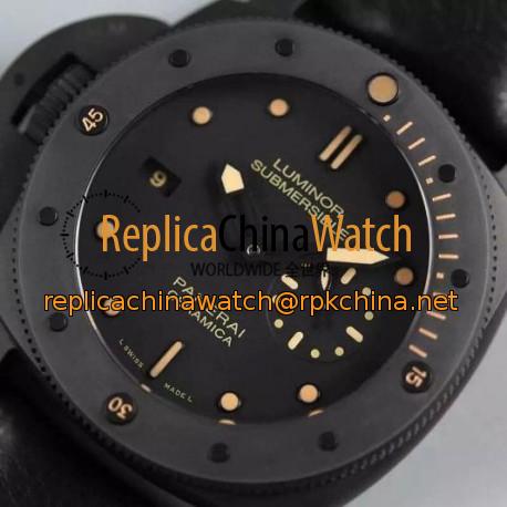 Replica Panerai Luminor Submersible 1950 PAM 607 Ceramic Black Dial Swiss P9000