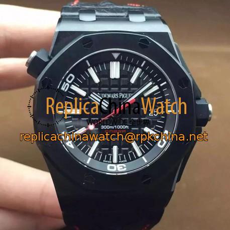 Replica Audemars Piguet Royal Oak Offshore Diver Ember Limited Edition Black Ceramic Black Dial Swiss 3120