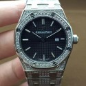 Replica Audemars Piguet Royal Oak 67651 Ladies Stainless Steel & Diamonds Black Dial Swiss Quartz 2713