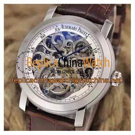 Replica Audemars Piguet Jules Audemars Tourbillon Stainless Steel Skeleton & White Dial Swiss Tourbillon