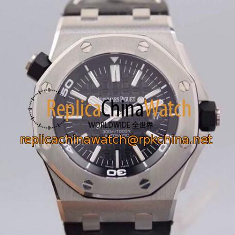 Replica Audemars Piguet Royal Oak Offshore Diver 15710 Stainless Steel Black Dial Swiss 2824