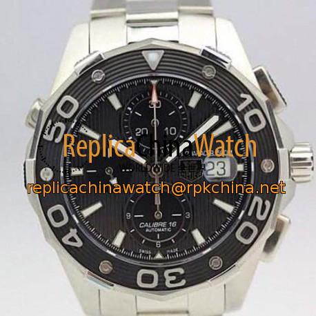 Replica Tag Heuer Aquaracer Chronograph 500M Calibre 16 Stainless Steel Black Dial Swiss Calibre 16