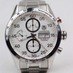 Replica Tag Heuer Carrera Calibre 16 Stainless Steel White Dial Swiss Calibre 16