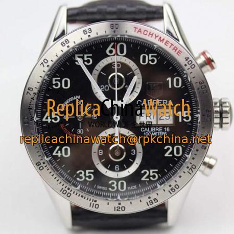 Replica Tag Heuer Carrera Calibre 16 Stainless Steel Carbon Fiber Dial Swiss Calibre 16